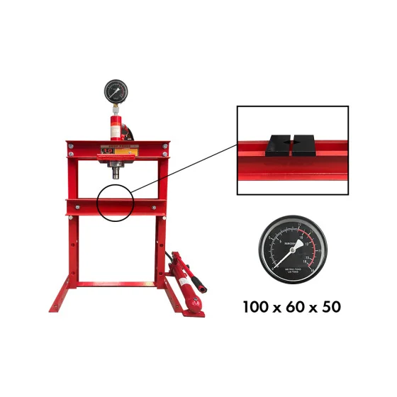 Presse Hydraulique rouge 10tonnes - 100*60*50. Montage de pneus.