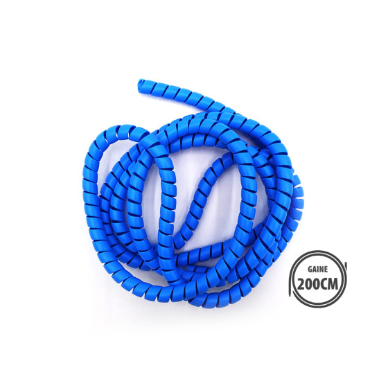 Gaine protection cable bleu 2m