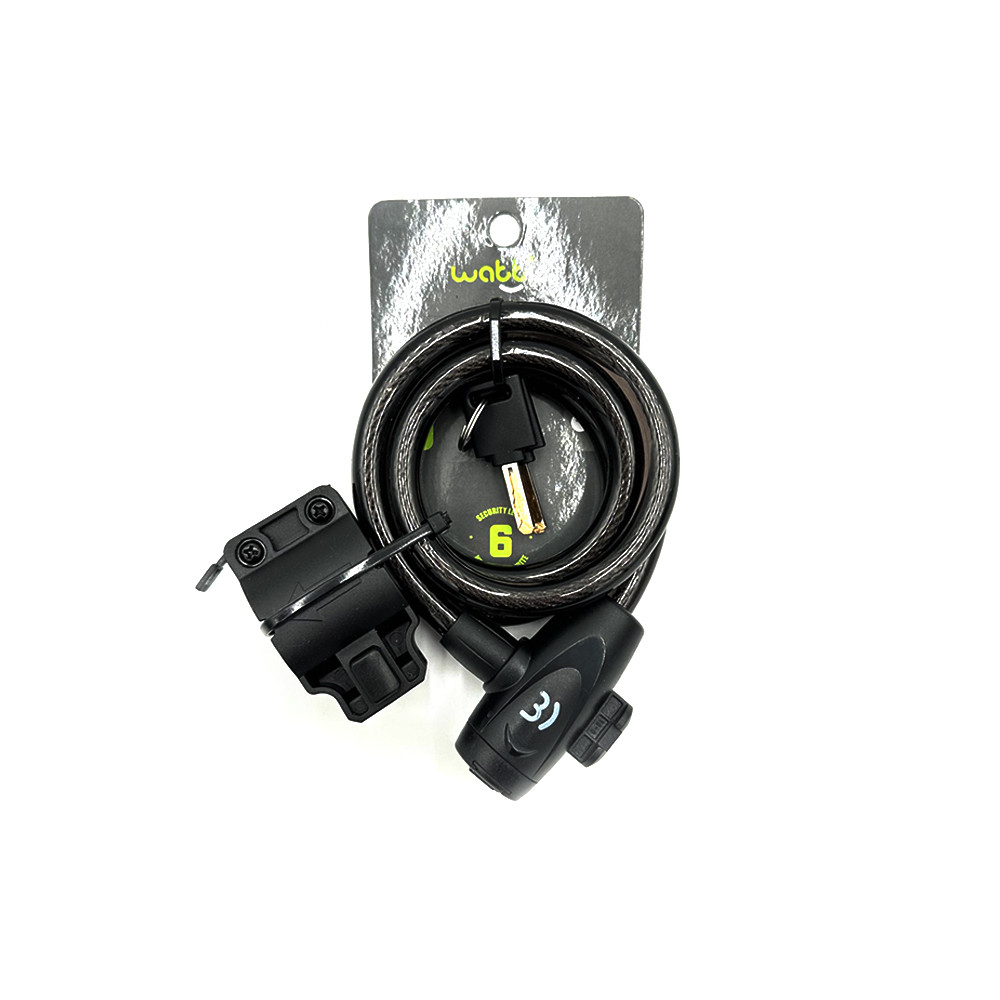 Fahrradschloss Ø 12 mm, Länge 120 cm, mit Schlüssel + Halterung