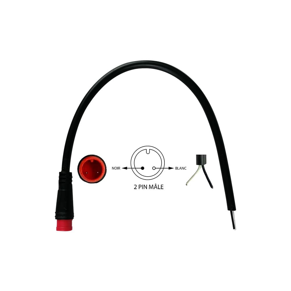 Waterproof 2-pin male connector