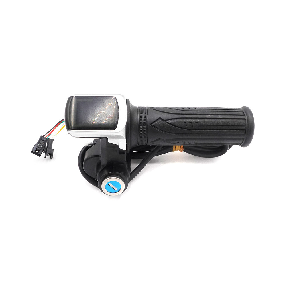 Mangos aceleradores para bicicleta sin pedales con llave y pantalla LED 48V