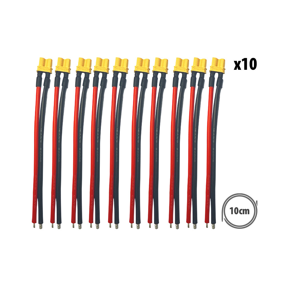Cable XT30 hembra X10 uds