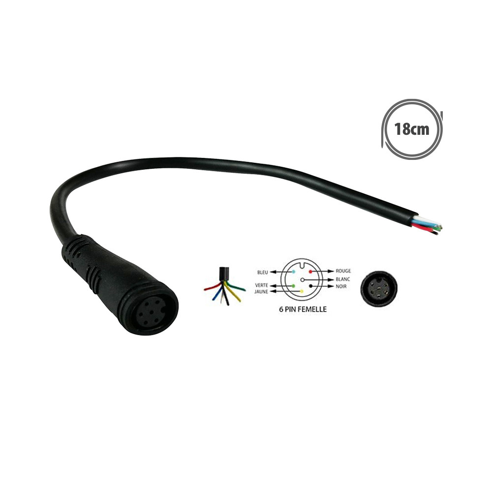 Conector estanco hembra de 6 pines