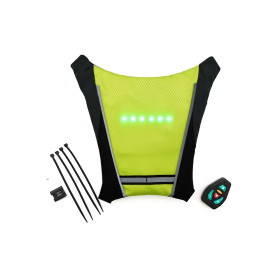 Gilet signaletique LED avec telecommande couleur jaune pour trottinette électrique - Wattiz