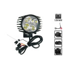 Lampe LED et klaxon avant noir pour trottinette électrique - Wattiz