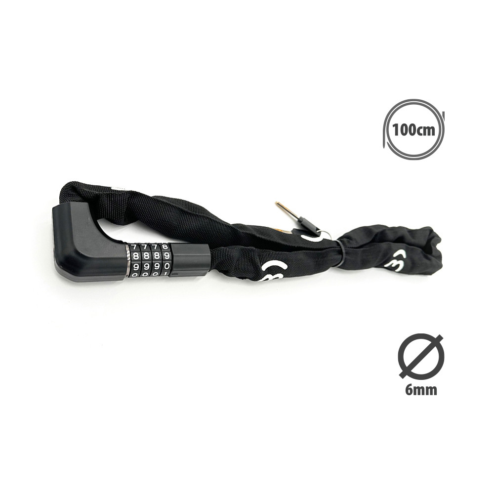 6mm chain lock 1m long code + keys