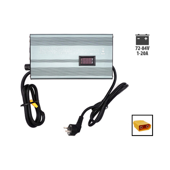 Chargeur 72v-84V Reglable 1-20 A Prise XT90 pour trottinette électrique - wattiz