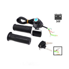 Key-operated Draisienne accelerator handles with 36V LED display