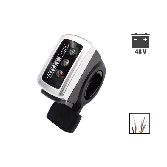 Gachette Accelerateur indicateur Batterie 48V pour trottinette électrique - wattiz