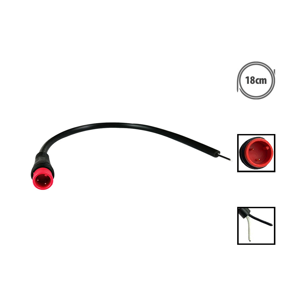 Conector estanco de 2 pines macho