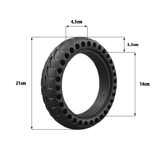 Pneu plein Xiaomi M365 8,5X2 pouces pour trottinette électrique - wattiz