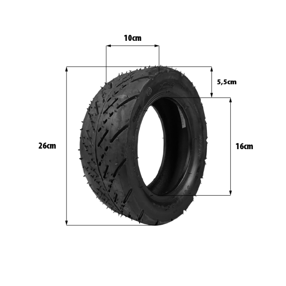 Pneu 90/65-6.5 route tubeless pour trottinette électrique - wattiz