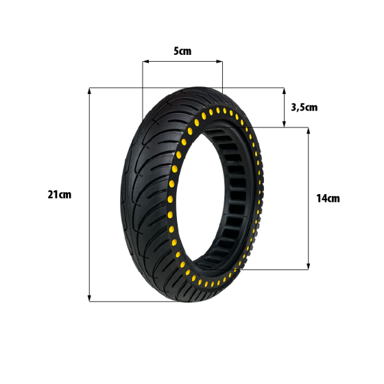 Pneu plein Xiaomi nouvelle génération jaune pour trottinette électrique - wattiz