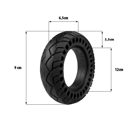 Pneu plein 8x2.5 pour trottinette électrique - wattiz