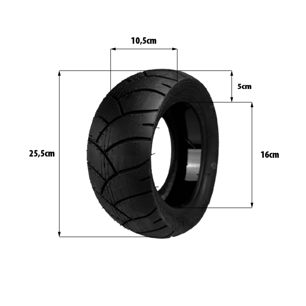 100/55-6.5 tyre with anti-puncture gel