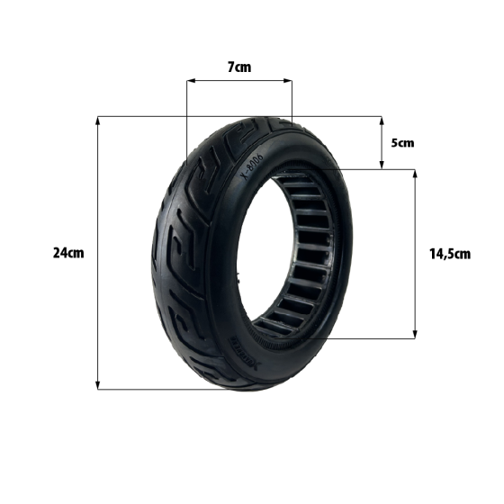 Pneu plein route 10x2.70-6.5 pour trottinette électrique - wattiz