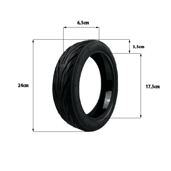 Pneu 60/65-6,9 avec gel Ninebot G2 roue arriere pour trottinette électrique - wattiz