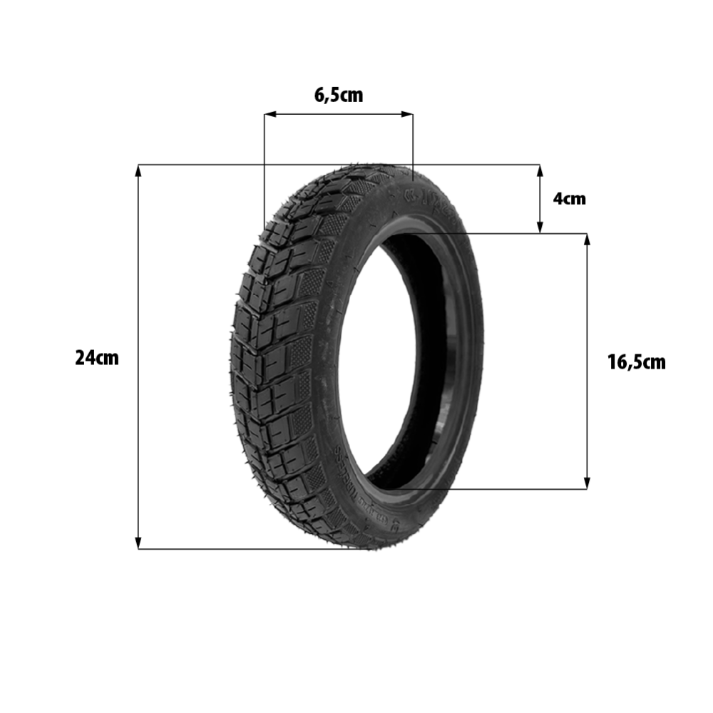 Neumático 10x2.50-6.5 Semi Offroad Tubeless con gel antipinchazos