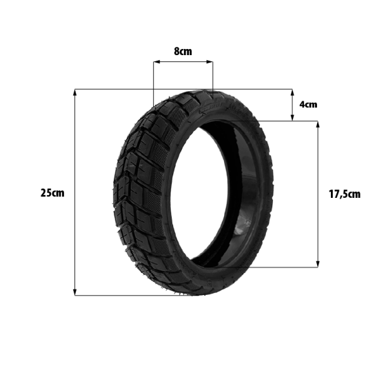 Pneu route 10.5x2.75 tubeless avec gel anti-crevaison pour trottinette électrique - wattiz