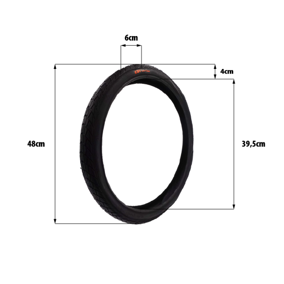 Pneu 20x1.75 (47-406) pour trottinette électrique - Wattiz