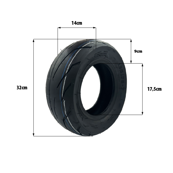 Pneu tubeless 135/75-7 (13x5.5-7) Dualtron X pour trottinette électrique - wattiz
