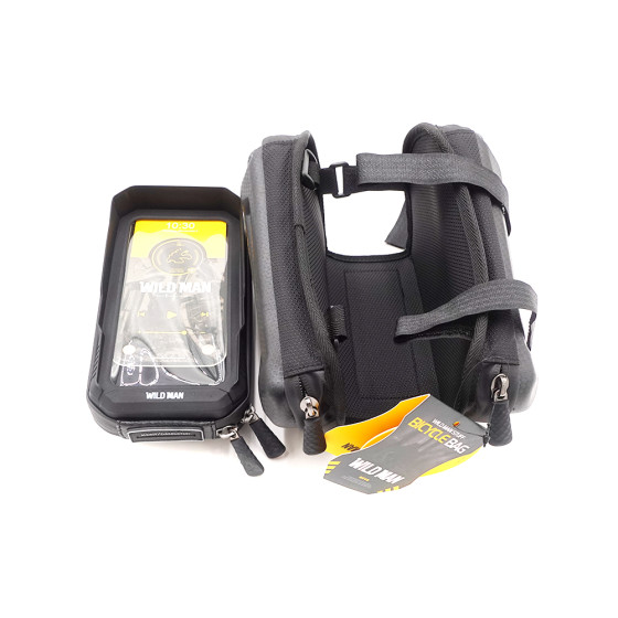 Sacoche pour velo 3 poches support telephone Wildman XT6 pour trottinette électrique - Wattiz