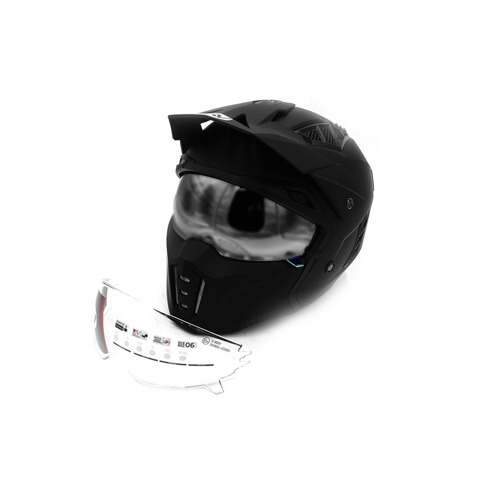 Mattschwarzer FRV-Straßenhelm (Größe S bis XL)
