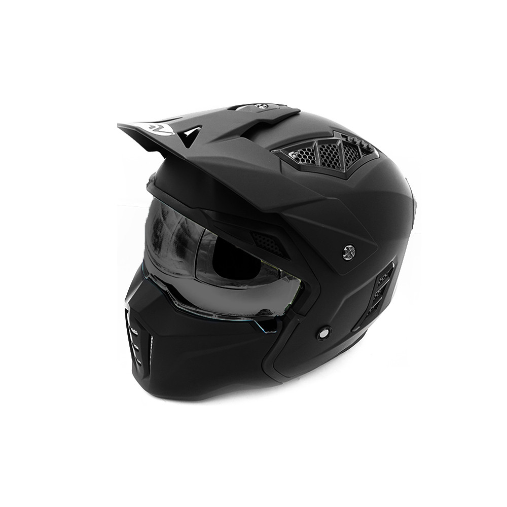 Mattschwarzer FRV-Straßenhelm (Größe S bis XL)