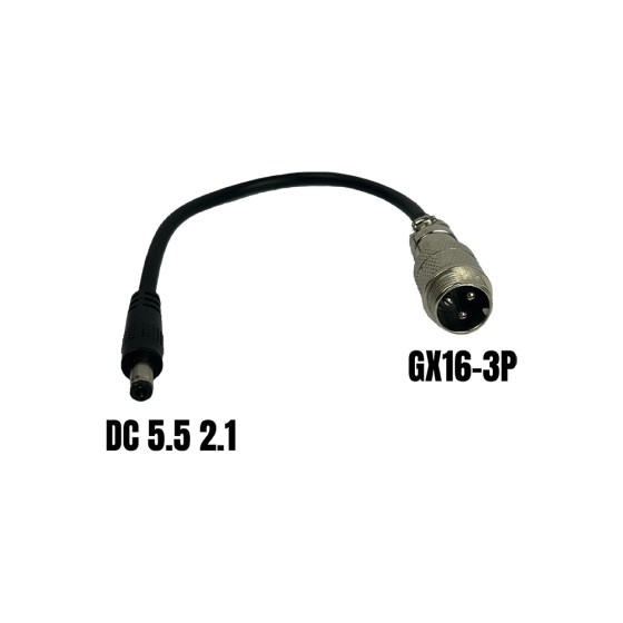 Adaptateur GX16-3P male vers DC 5.5 2,1mm femelle pour trottinette électrique - Wattiz