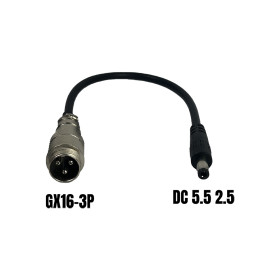 Adapter GX16-3P männlich auf DC 5.5 2,5mm weiblich
