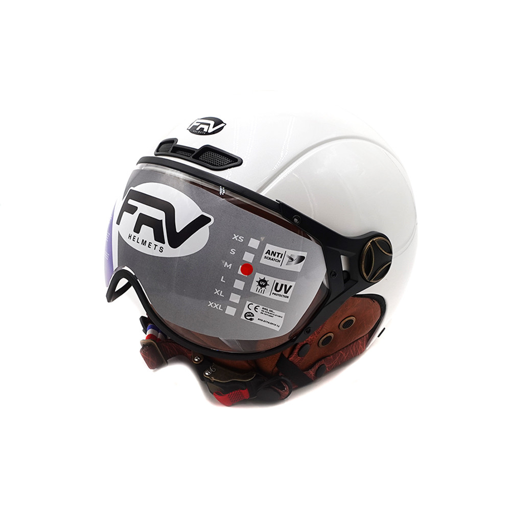 Casco JET FRV blanco brillante (tallas XS a XXL)