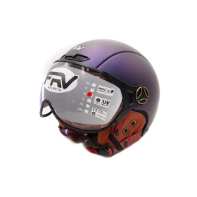 Casque JET FRV bleu mat caméléon (taille XS à XXL) pour trottinette électrique - Wattiz