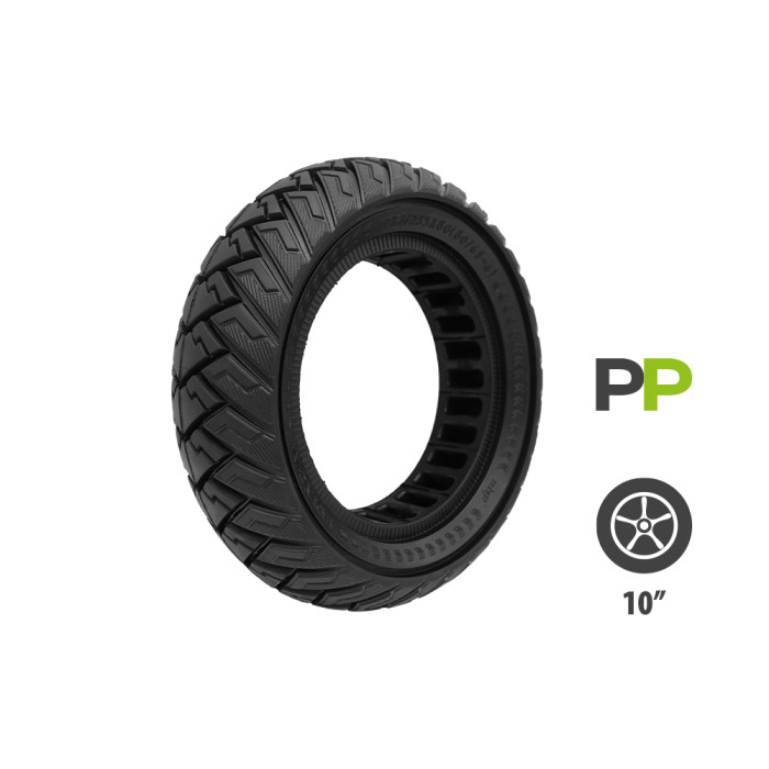 2 Pneus Solides 10x3 Pour Trottinette Électrique – Anticrevaison, Caoutchouc Noir