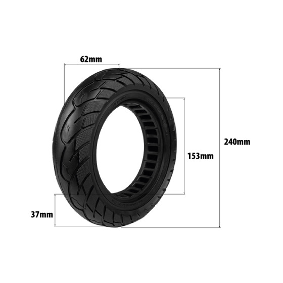 Pneu plein 10x2.50 -34mm pour trottinette électrique - Wattiz