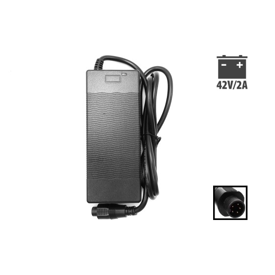 Chargeur Phylion connecteur rond 5 pins 42V 2A pour trottinette électrique - Wattiz