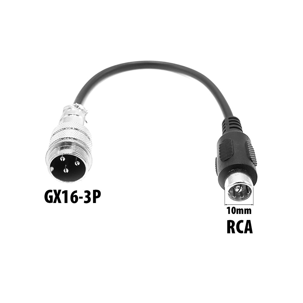 Adaptador de GX16-3P a RCA de 10 mm