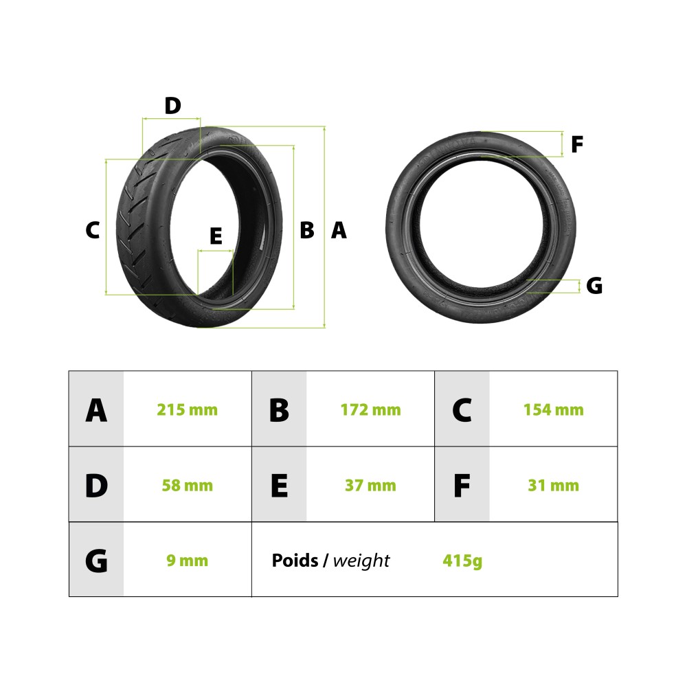 Xiaomi M365 reinforced tyre (50/75-6.1)
