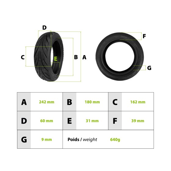 Pneu 60/70-6.5 Ninebot G30 max pour trottinette électrique - wattiz