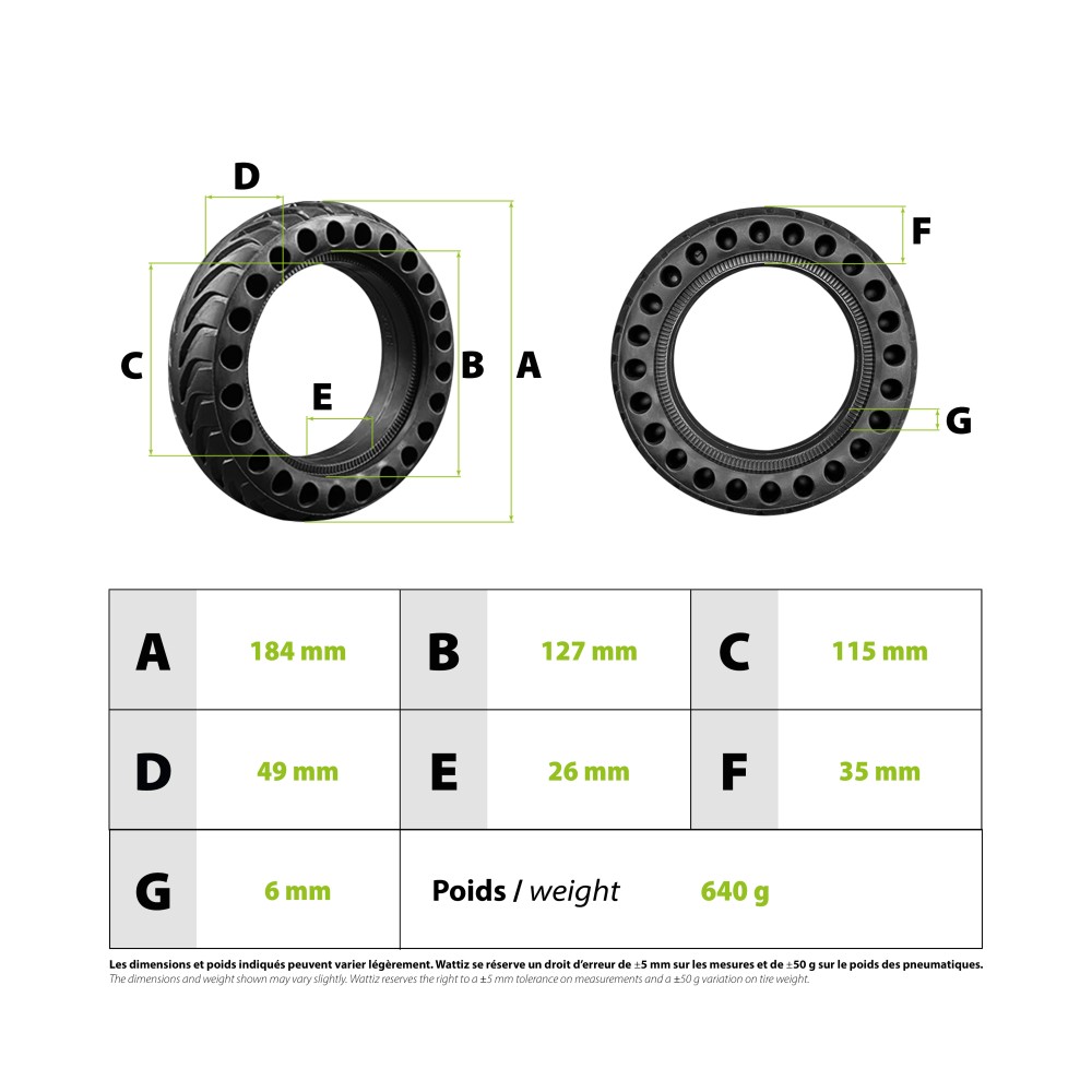 Honeycomb solid tire 200x50 (8x2) — Kugoo S1, Urbanglide Ride 81