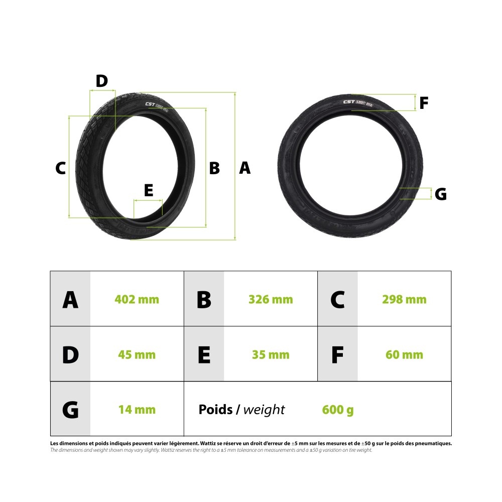 Gyro scooter tire 16x2.125