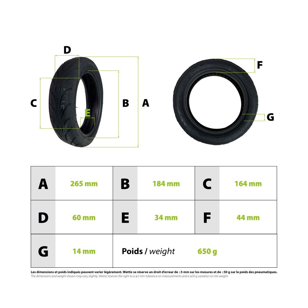 10x2.50-6.5 Ninebot F Serie tyre