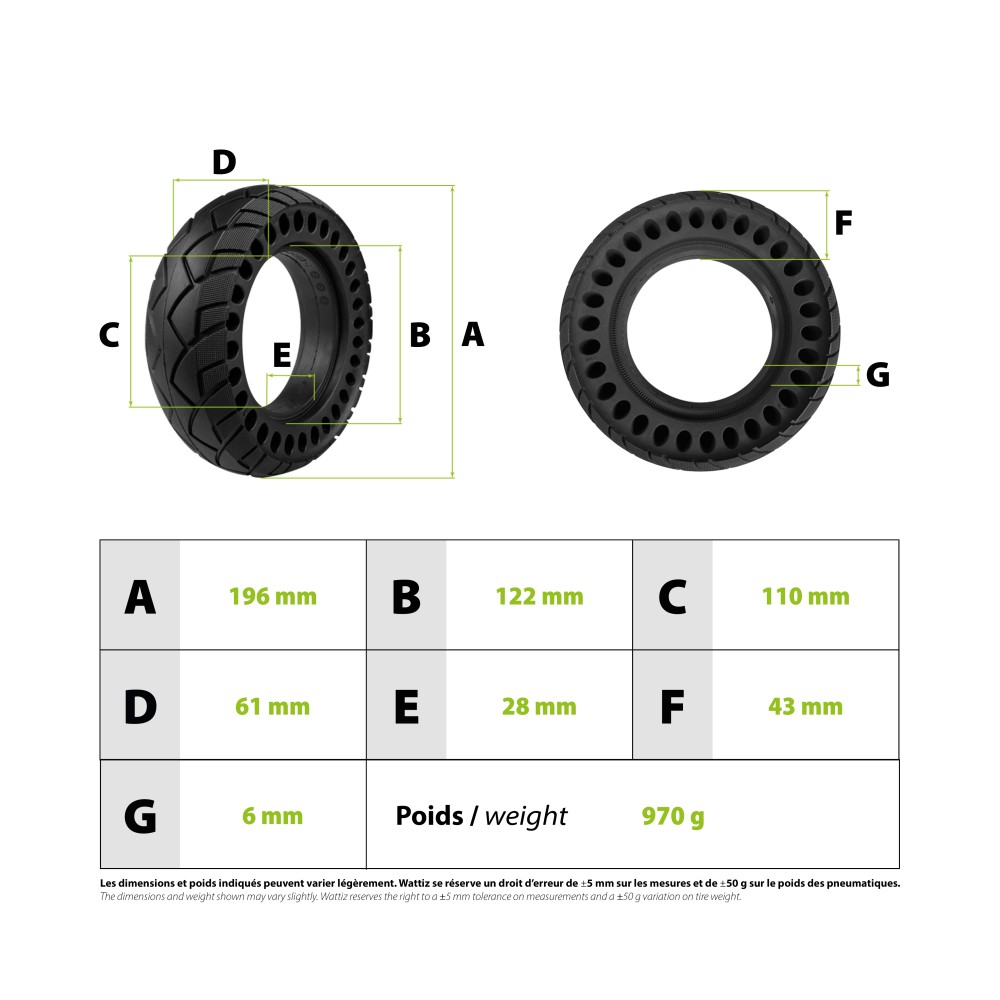 Solid tyre 8x2.5