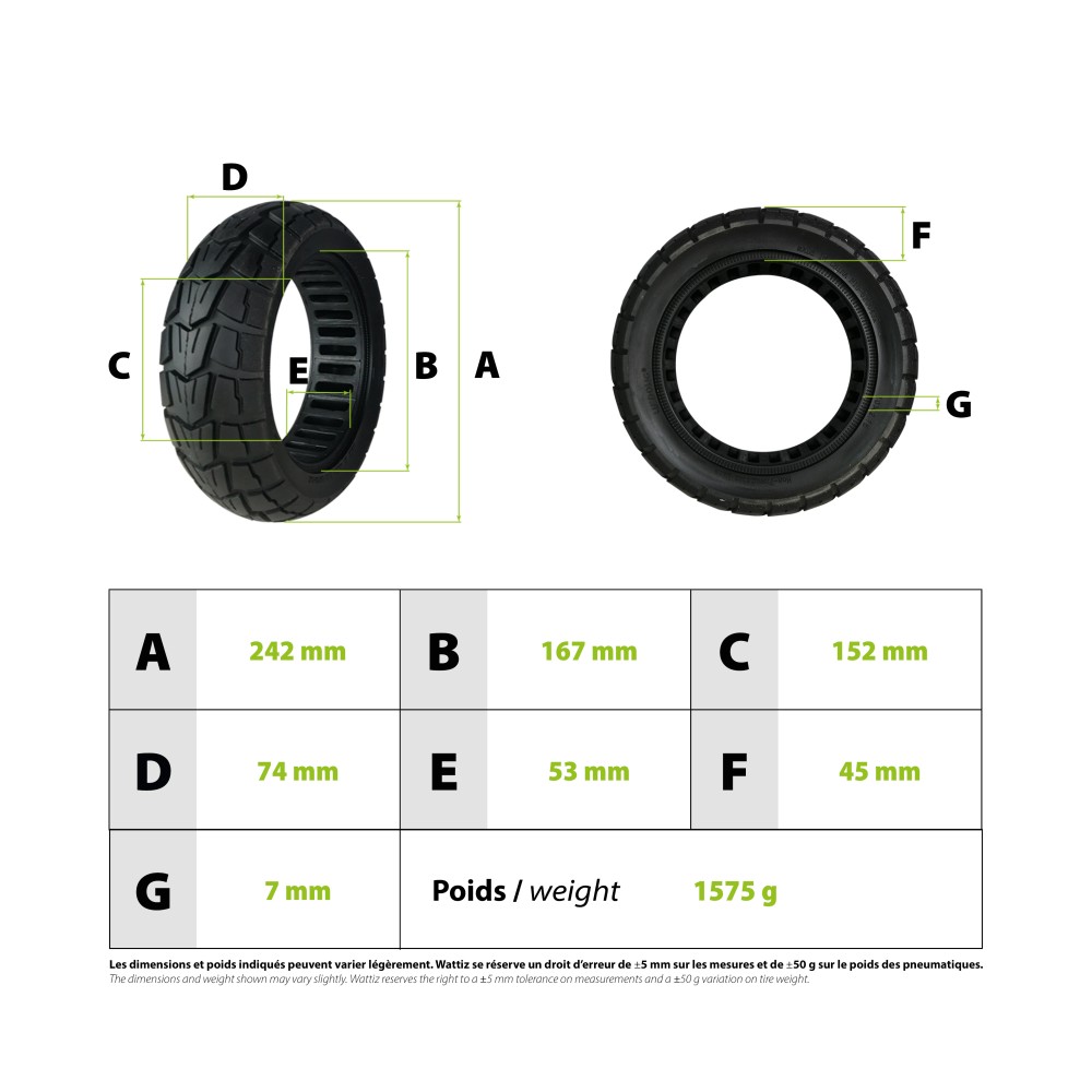 10x2.75 semi-offroad solid tyre