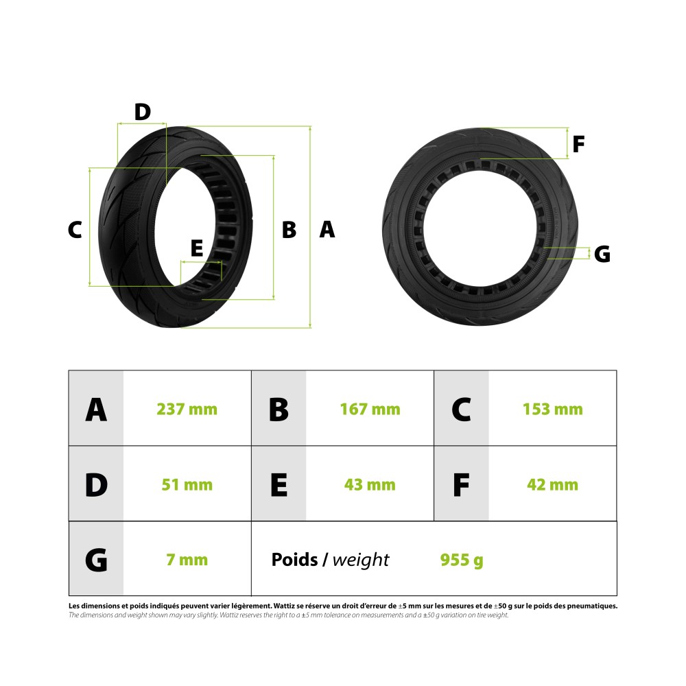 Solid tire 10x2.125 Ninebot F Xiaomi Mi4