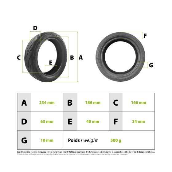 Pneu 10x2.125 (55/80-6.6) CST pour trottinette électrique -  wattiz