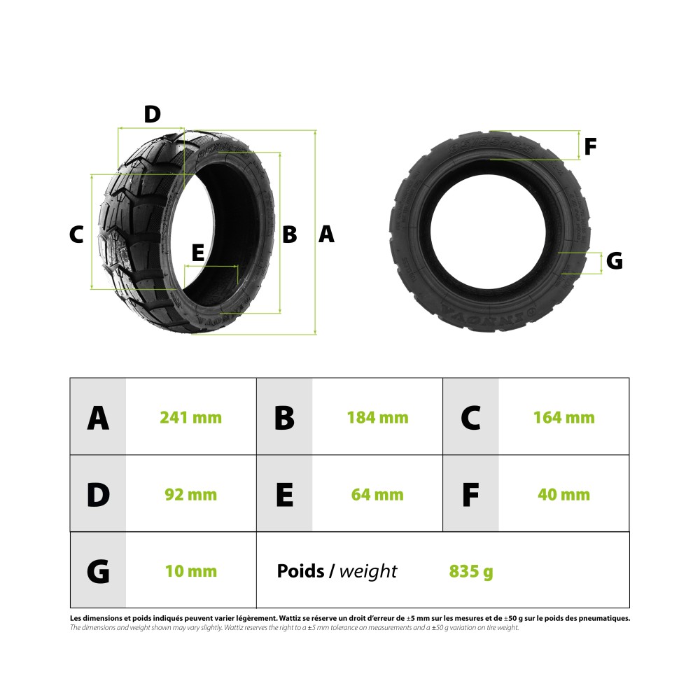 Reifen 85/55-6.5 Tubeless Urbanglide E-cross Smartgyro Rockway