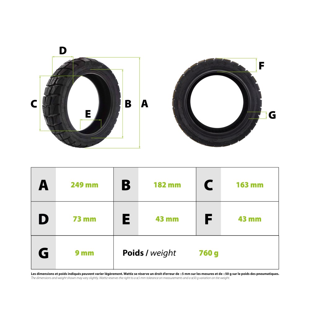 Reifen 10x2.75-6.5 Offroad tubeless Urbanglide E-cross Smartgyro