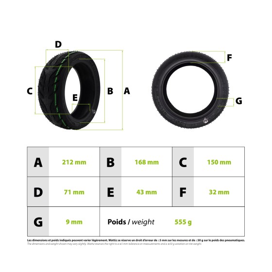 Pneu 9x2.50-6 Tubeless Nami Stellar CST pour trottinette électrique - Wattiz