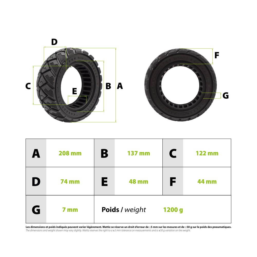 Neumático macizo 9x3.0-5.5 Kukirin G2 Pro 2024