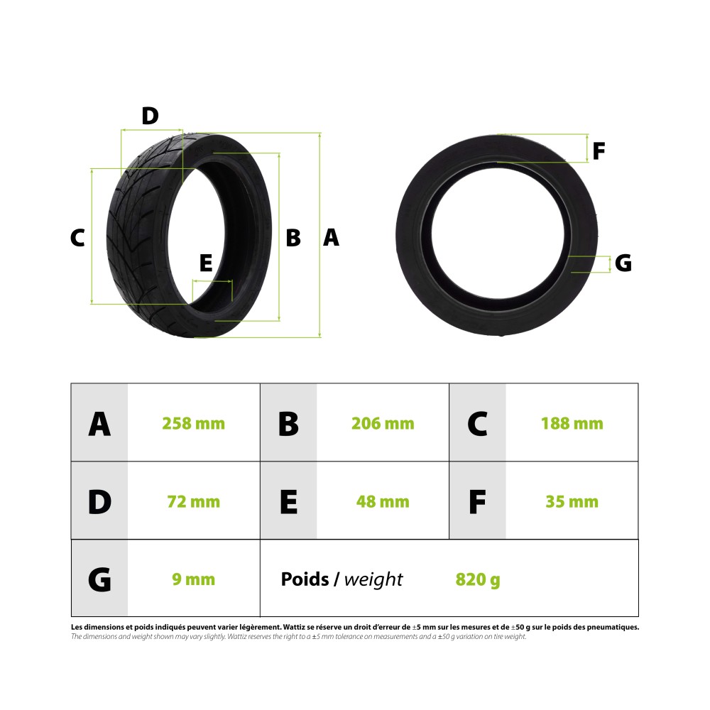 70/60-7.5 Tubeless Ninebot Max G3 tyre